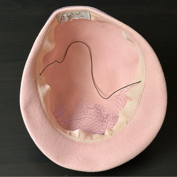 Hats by Louis Felt Cloche Hat Pink Purple Velvet Bow Rhinestone Buckle main image 5